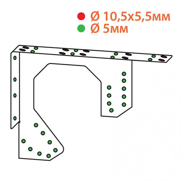 Кронштейн для крепления Kolchuga фиксации ступеней левый