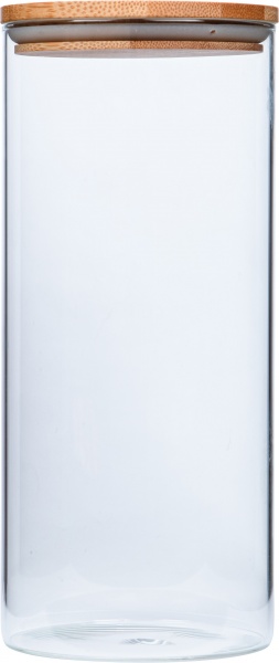 Ємність скляна з дерев'яною кришкою VT-7113 1300 мл Vittora