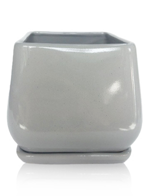 Горщик керамічний Eterna 14,5x14,5x13 см квадратний 2 л сірий кварц (206-16)