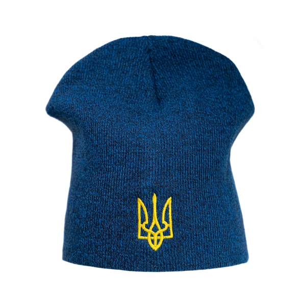 Шапка Sol's primary melange Тризуб р.one size темно-синій
