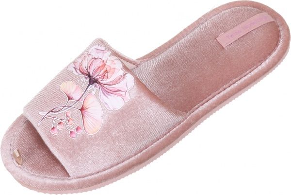 Капці домашні Twins HS-VL велюр з наліпкою р. 36/37 бежевий 