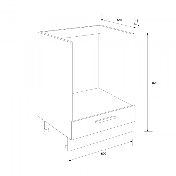 Тумба нижня під духовку Аліна НД 60/85 білий/білий Сокме