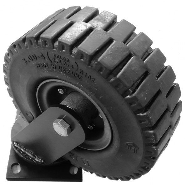 Колесо тележки 3.00-4 с поворотным кронштейном d250 мм