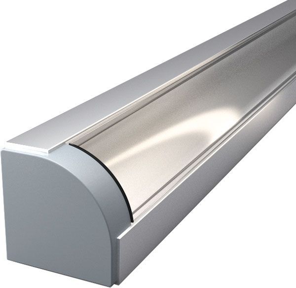 Профіль алюмінієвий АЛЮПРО ПАК-0051/AS кутовий анодований з прозорою лінзою і 2 заглушками 200 см