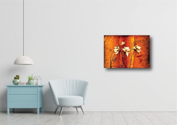 Декор настенный Розы абстракция 42x59,4 см разноцветный 