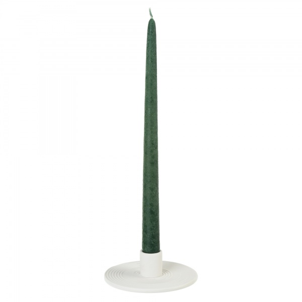 Свічник-тарілка керамічний білий №2 12.3х12.3х3.5 см