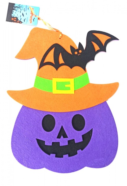 Подвес из фетра 3 мм Тыква с летучей мышей Аплі-Краплі