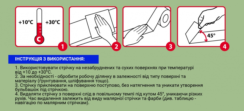 Стрічка малярна Mustang Da Vinci Red 25 мм x 50 м