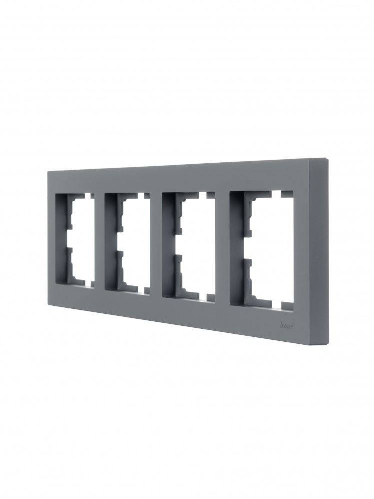 Рамка чотиримісна Lezard Vesna горизонтальна шефілд грей 742-3400-149