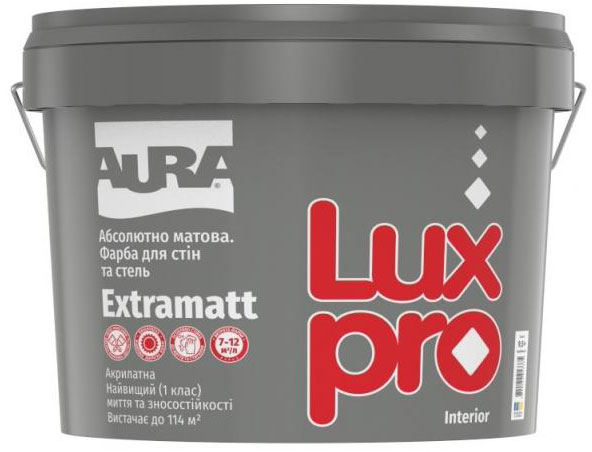 Фарба інтер'єрна акрилатна Aura® Luxpro Extramatt TR глибокий мат база під тонування 9л 11,25кг