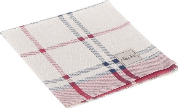Серветка La Nuit Шарлота клітинка 40x40 см бежево-червоний 