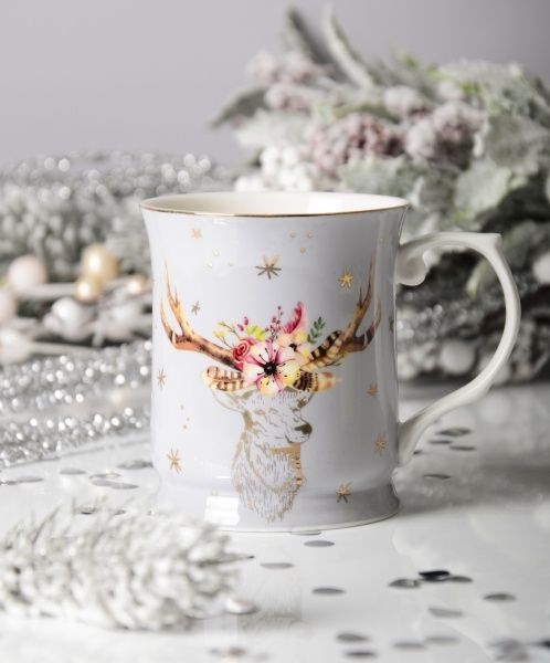 Чашка для чая Рождественский олень 400 мл 924-450 Lefard