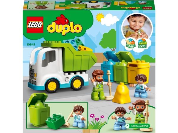 Конструктор LEGO DUPLO Мусоровоз и контейнеры для раздельного сбора мусора 10945