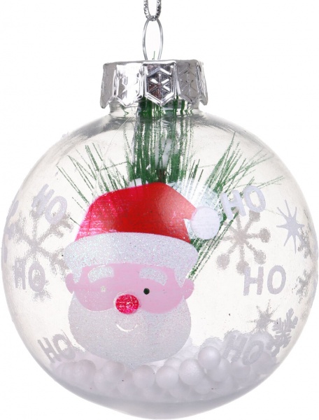 Декоративна підвіска Куля з декором 8 см прозорий NY21106