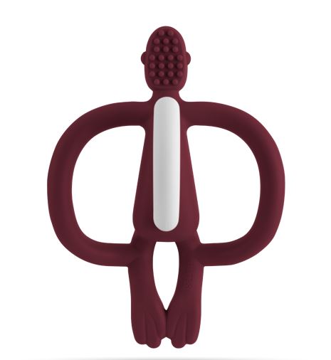 Прорезыватель Matchstick Monkey Обезьянка бордовая 10,5 см (MM-T-012)
