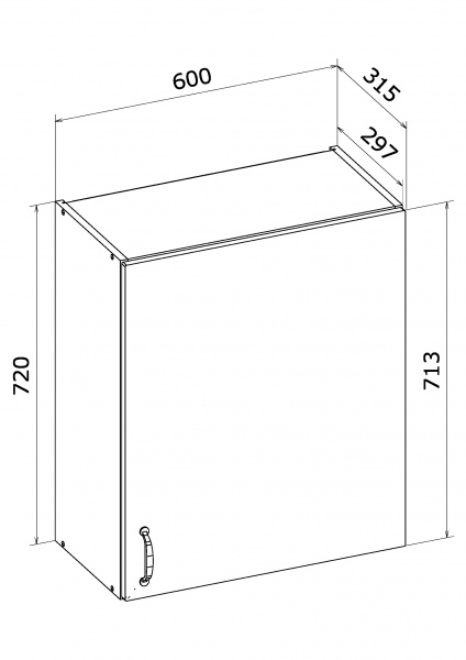 Шкаф верхний МС Мэри В 60х72х31,5 см дуб платиновый/белый Грейд