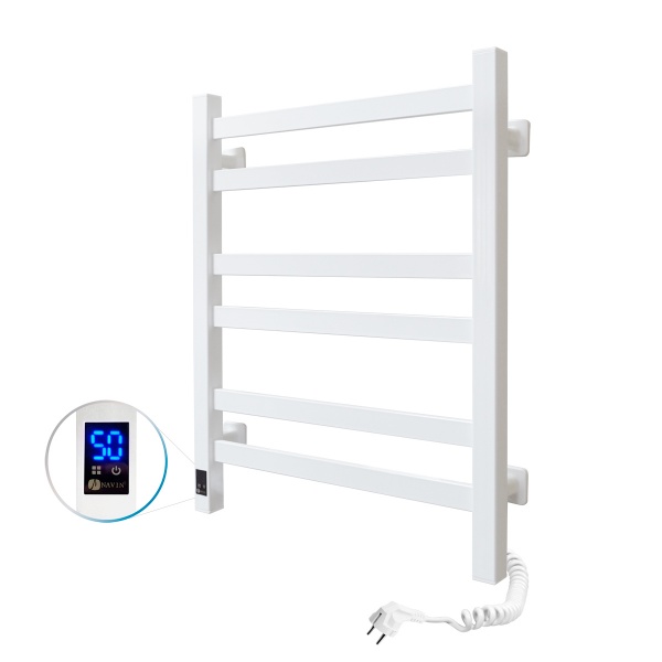 Полотенцесушитель электрический NAVIN Авангард 480х600 мм Sensor правый с таймером белый (12-028053-4860) 