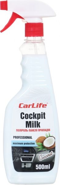 Полироль Cockpit Milk CarLife для панели приборов кокос 500 мл