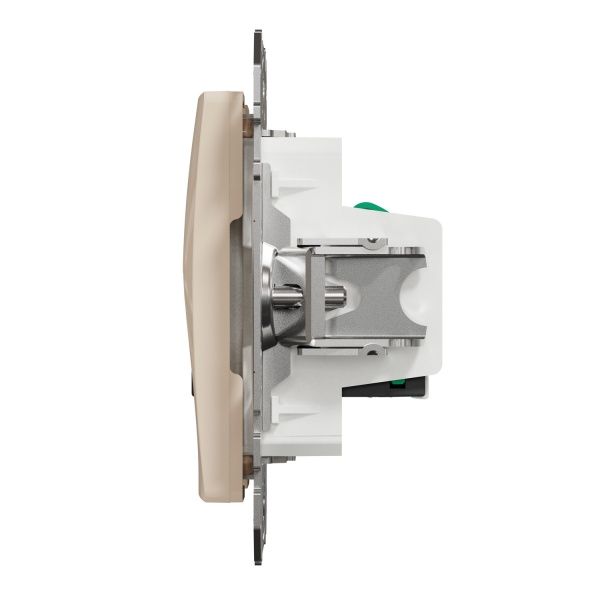 Розетка компьютерная двойная без заземления Schneider Electric Sedna Design RJ45 категория 5E UTP бежевый SDD112452