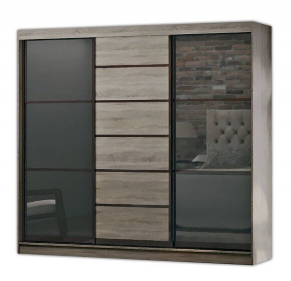 Шафа-купе Sophie D3 MatroLuxe ДСП 2400x616x2200 мм дуб сонома трюфель двері ДСП/скло
