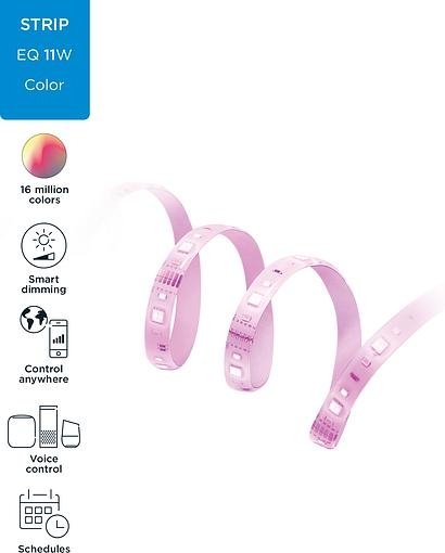 Удлинитель для умной LED-ленты WIZ 12 Вт IP20 929002532101 LEDStrip (800Lm) 2700-6500k RGB 1 метр Wi-Fi