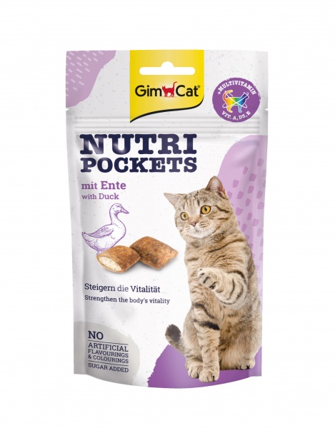 Ласощі GimCat Nutri Pockets Качка та мультивітамін, 60 г