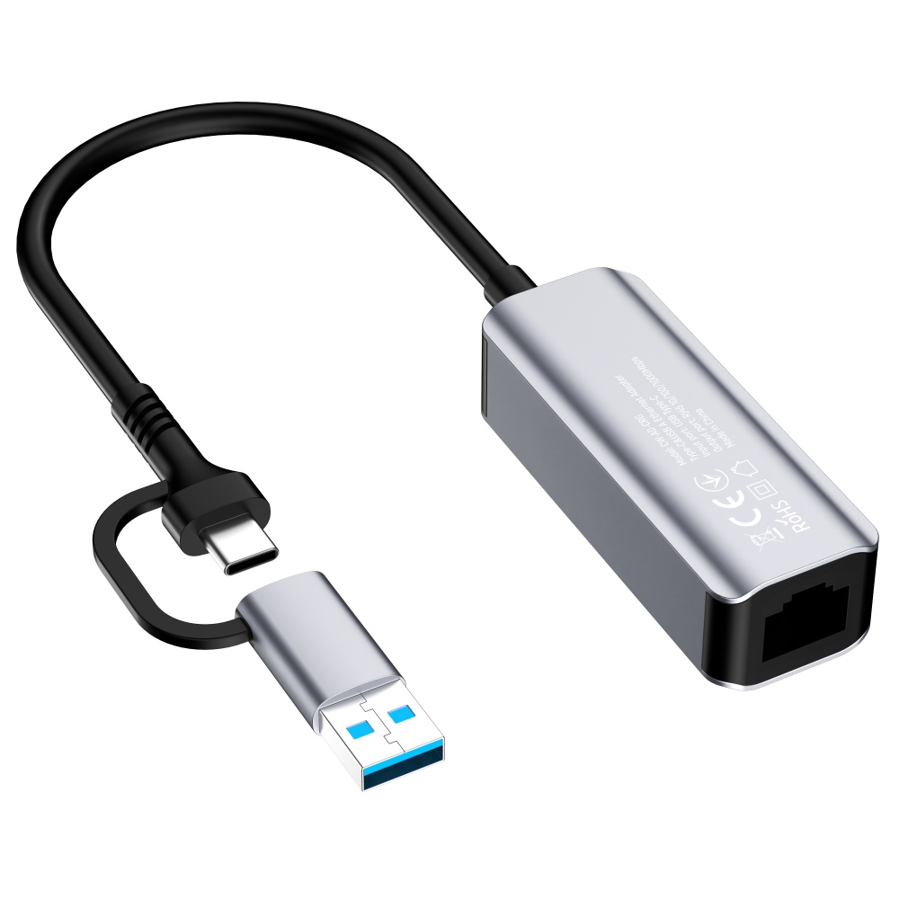 USB-адаптер ColorWay USB-A/USB-С 3.0 - RJ45 Gigabit Ethernet (CW-AD-CRG)