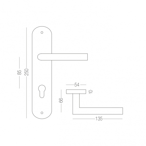 Ручка на планці MVM S-1108-85 SS PZ 85 мм нержавіюча сталь