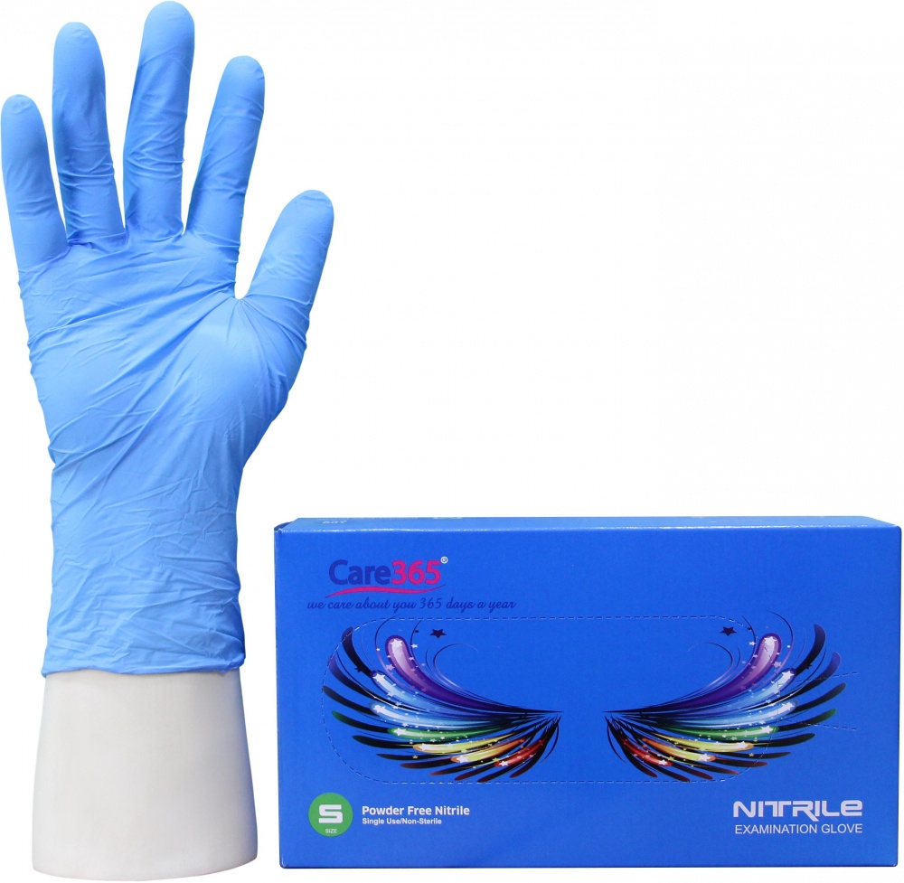 Перчатки медицинские Care365 р. S голубые 100 шт./уп.