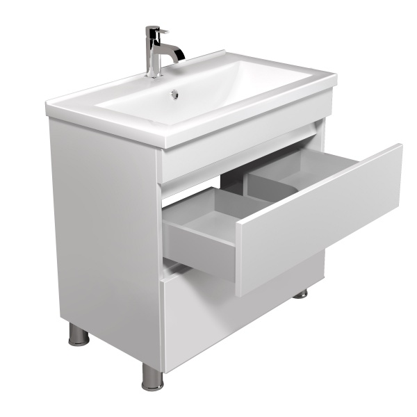 Тумба Мойдодир Soft White 80 з умивальником Cosmopolitan 80 підлогова