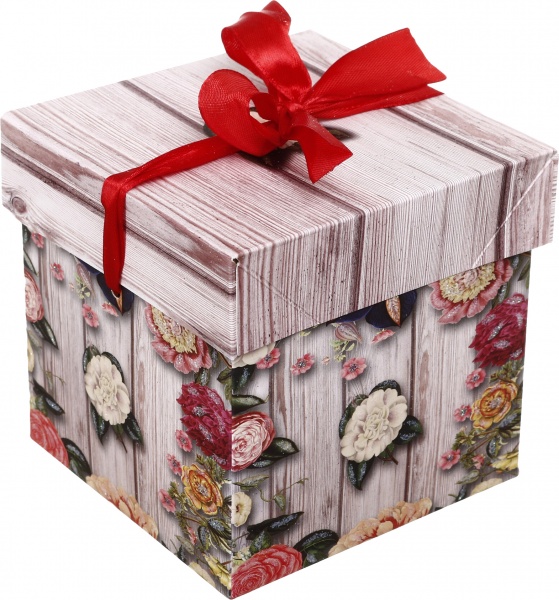 Коробка складная Цветы/сердца 10,8x10,8x10,8 см (EBXSS9850)
