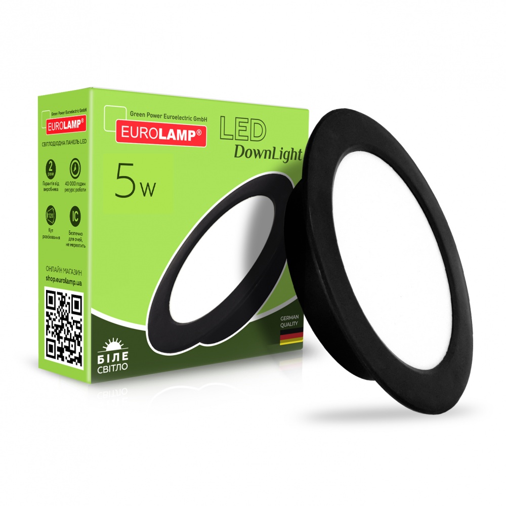 Светильник точечный Eurolamp 5 Вт 4000 К черный LED-DLR-5/4(new)(black)