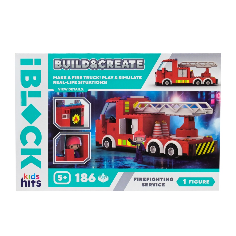 Игрушка-конструктор Shantou Kids hits IBLOCK JUNIOR Пожарная мажина 186 дет. KH17/001/3