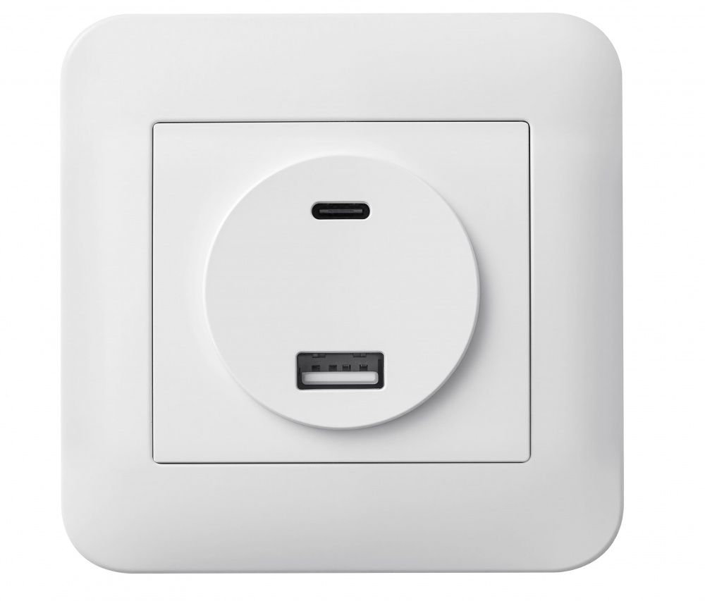 Розетка USB + Type C Hausmark Luno IP20 білий 709-0202-192TC