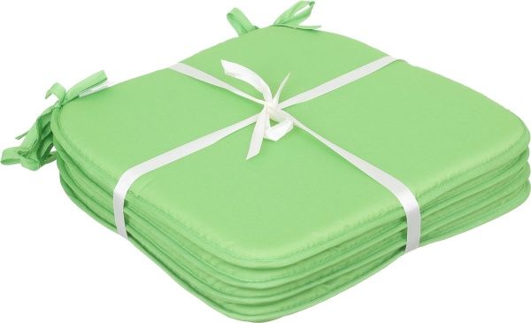 Набор подушек на стул однотонный зеленый 38х38х1,7 см
