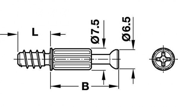 Стяжка MINIFIX 18 мм з болтом 8 шт. Hafele