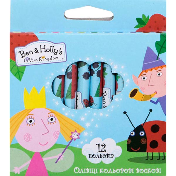 Карандаши восковые Ben & Holly's Little Kingdom 12 цветов Перо