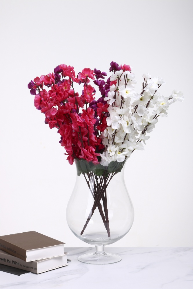 Ваза Цветок d21,5 31 см прозрачная 20161.1