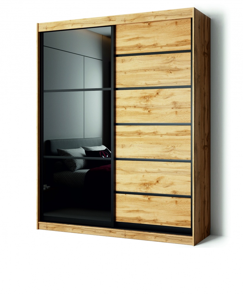Шкаф-купе TREND Берегиня ДСП 1900x600x2400 мм дуб тахо двери / ДСП / стекло
