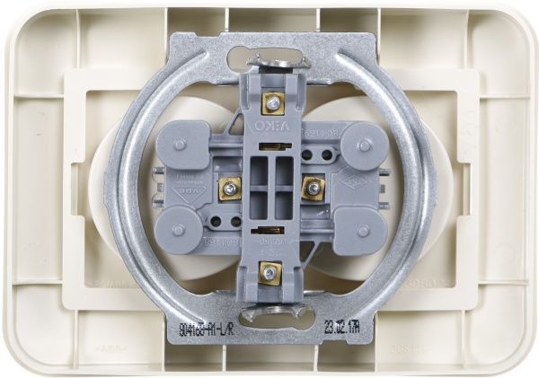 Розетка подвійна без заземлення Viko Rollina без шторок без кришки крем 90421055