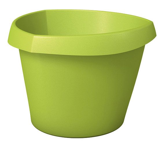 Кашпо пластикове Scheurich Trigon 30 трикутний 8 л світло-зелений 