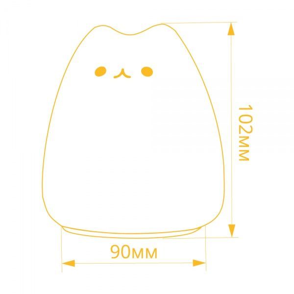 Нічник LightMaster силіконовий SNL-С01 Котик RGB білий 