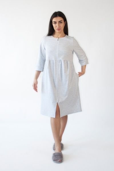 Халат домашній Flis clothes р. XL сірий меланж 