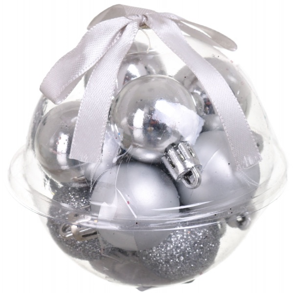 Набор елочных шаров серебряный CAN201010 d30 мм 12 шт./уп. 