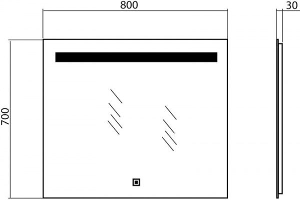 Дзеркало Aqua Rodos Вета 80 