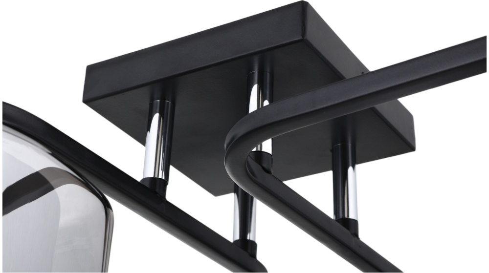 Люстра стельова Sensio Hercules 6x40 Вт E27 чорний/димчастий ALG-07552/6