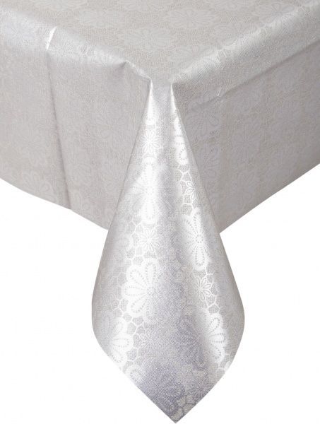 Скатерть Цветок 140x180 см серебристый Dariana 