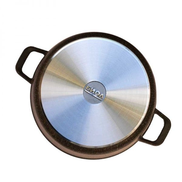 Кастрюля с крышкой с антипригарным покрытием Гранит Браун 4 л К403РС Biol