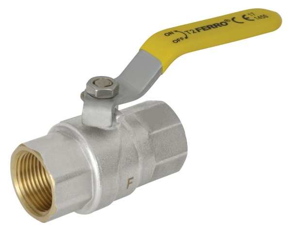 Кран шаровой Ferro газовый с двумя мембранами вр-вр ½” тип G61 KGN1