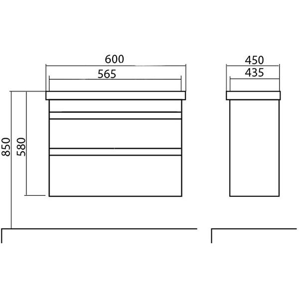 Тумба Аква-Родос Винтаж (аликанте) 60 см с умывальником Frame (консольная)
